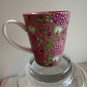 Lilly Pulitzer Pink Floral Mug “Lead a Coloful Life”